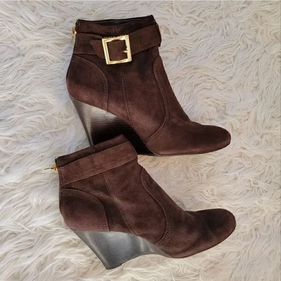 Tory Burch Brown Suede Ankle Boots 8.5 - Picture 4 of 11